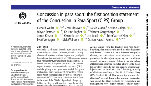 Para Football leading on Para Concussion Guidelines